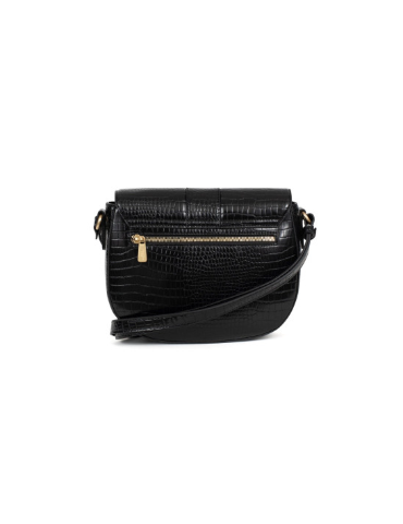 SAC PORTE TRAVERS EN CROCO SIMILICUIR NOIR - HEXAGONA 2