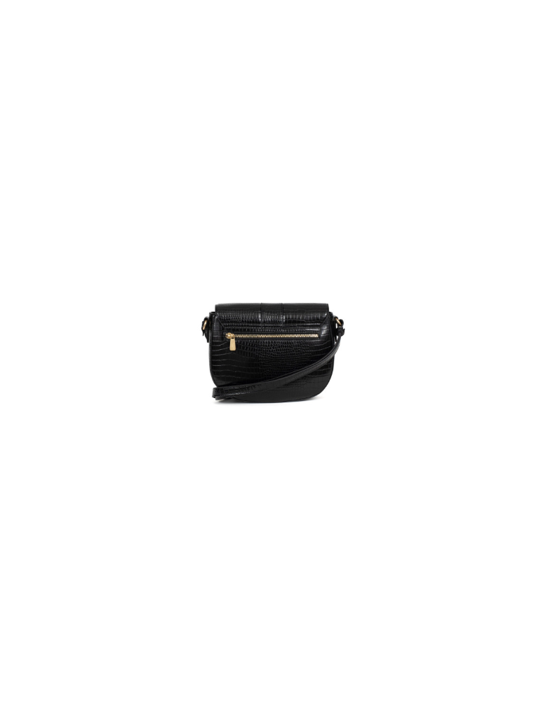 SAC PORTE TRAVERS EN CROCO SIMILICUIR NOIR - HEXAGONA