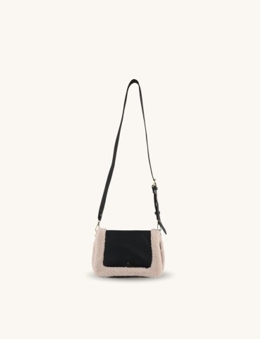 SAC BESACE A RABAT EN SYNTHETIQUE NOIR - MIA & JOY