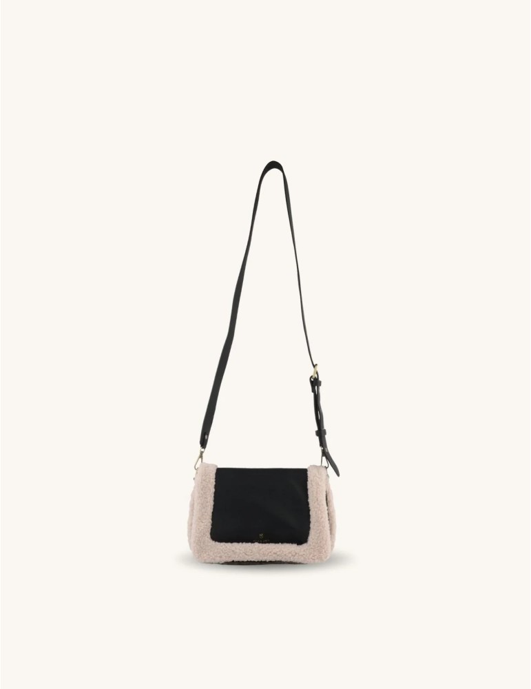 SAC BESACE A RABAT EN SYNTHETIQUE NOIR - MIA & JOY