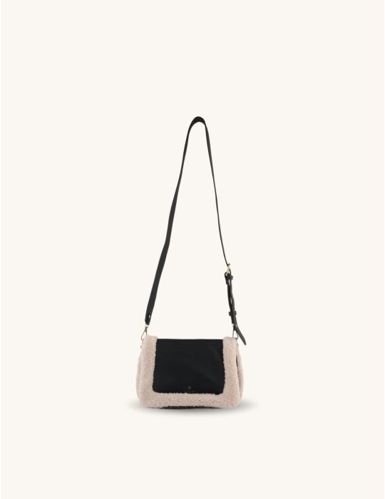 SAC BESACE A RABAT EN SYNTHETIQUE NOIR - MIA & JOY