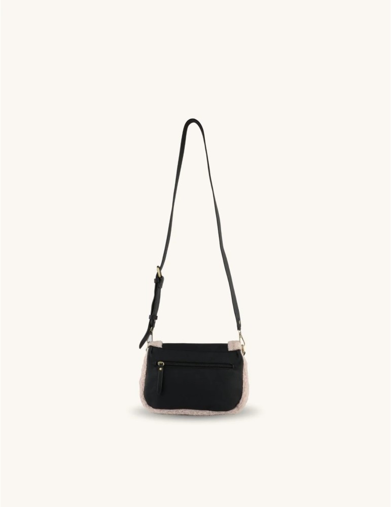 SAC BESACE A RABAT EN SYNTHETIQUE NOIR - MIA & JOY