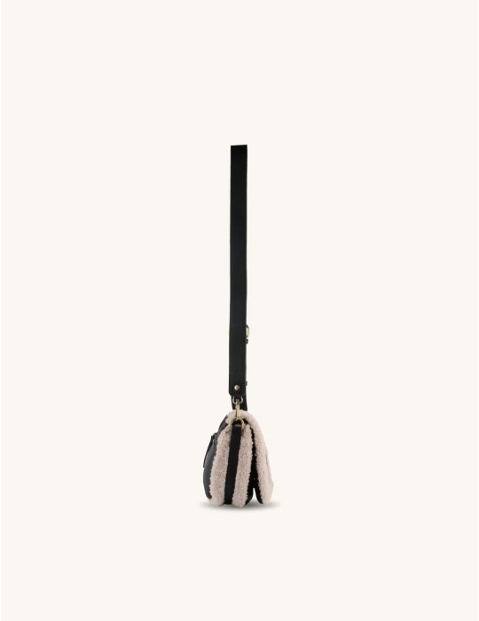 SAC BESACE A RABAT EN SYNTHETIQUE NOIR - MIA & JOY