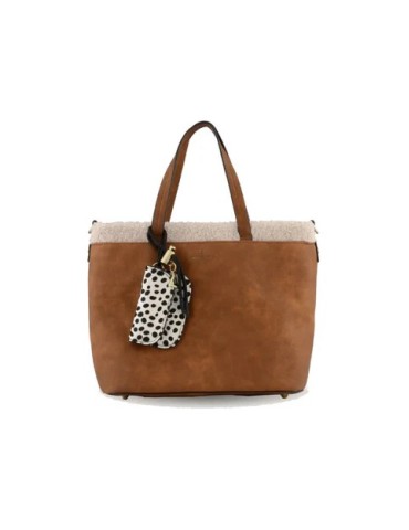 SAC A MAIN SHOPPING EN SYNTHETIQUE CAMEL - MIA & JOY