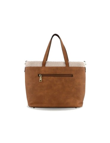 SAC A MAIN SHOPPING EN SYNTHETIQUE CAMEL - MIA & JOY 2