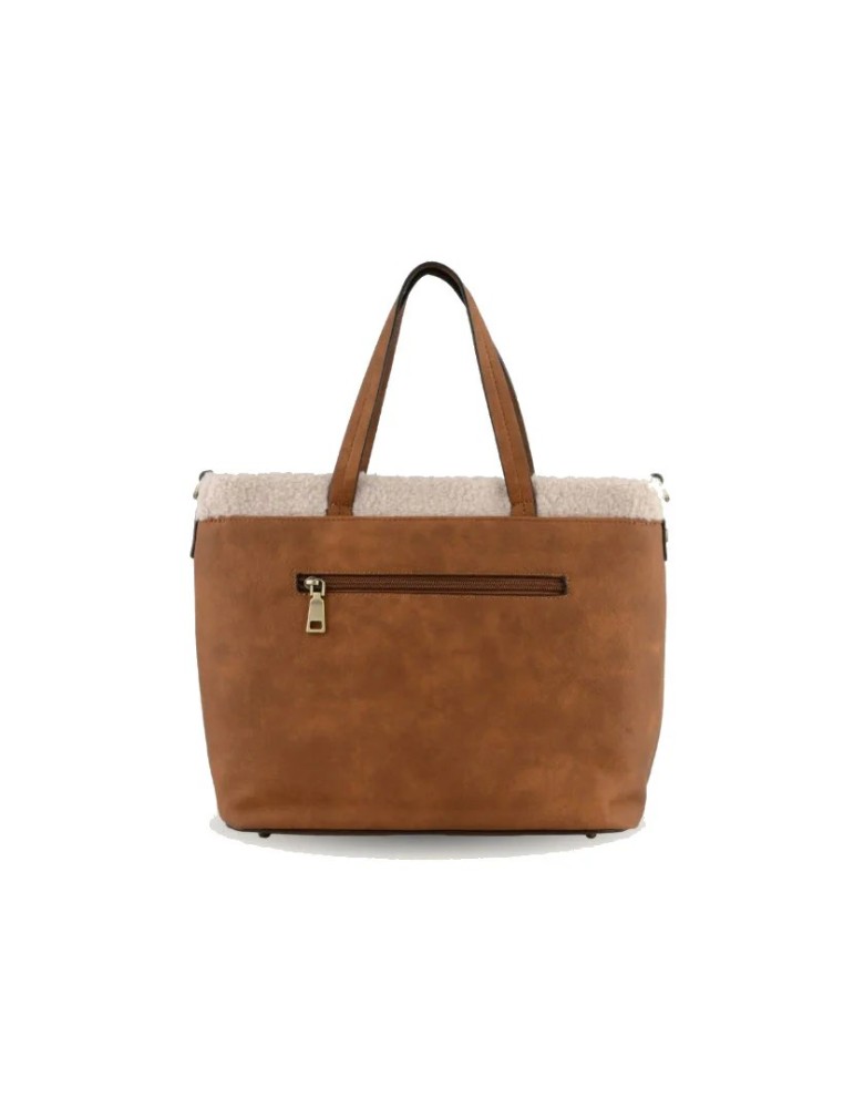 SAC A MAIN SHOPPING EN SYNTHETIQUE CAMEL - MIA & JOY