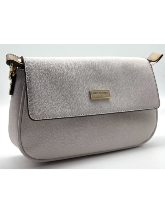 SAC PORTE EPAULE ET BANDOULIERE IVOIRE/NUDE - HEXAGONA