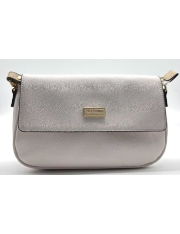 SAC PORTE EPAULE ET BANDOULIERE IVOIRE/NUDE - HEXAGONA