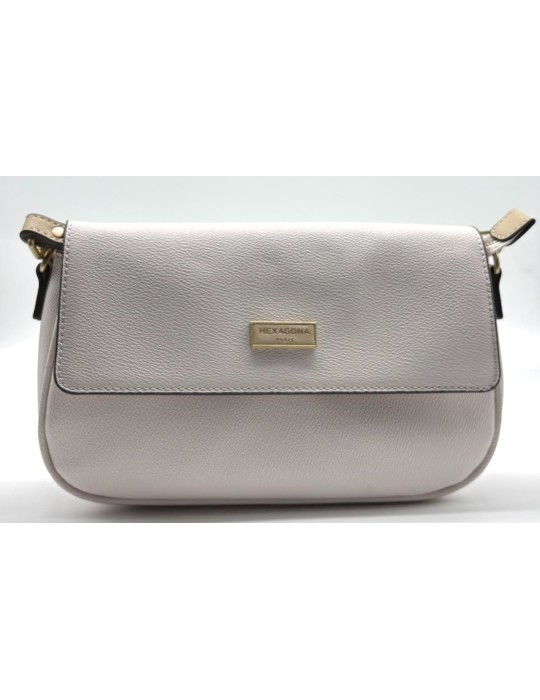 SAC PORTE EPAULE ET BANDOULIERE IVOIRE/NUDE - HEXAGONA