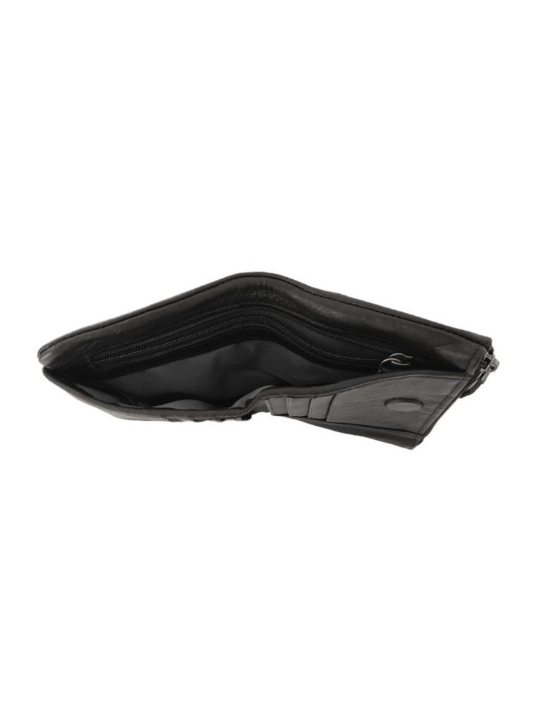 PORTEFEUILLE ZOE EN CUIR NOIR  - LEA TONI