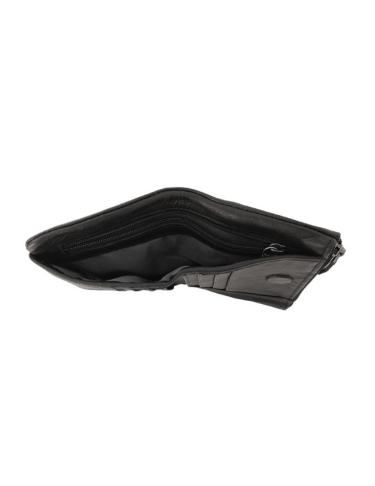 PORTEFEUILLE ZOE EN CUIR NOIR  - LEA TONI