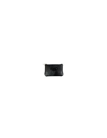 PORTE MONNAIE CROUTE DE CUIR NOIR - MIA & JOY