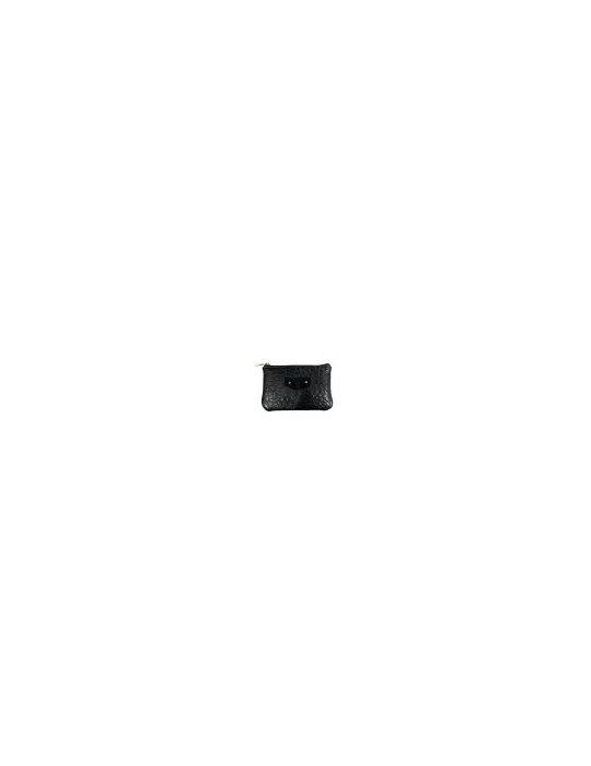 PORTE MONNAIE CROUTE DE CUIR NOIR - MIA & JOY