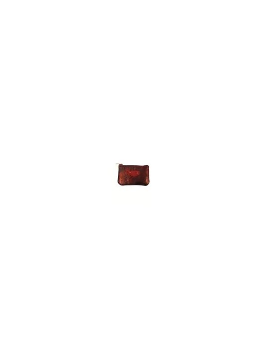 PORTE MONNAIE CROUTE DE CUIR ROUGE - MIA & JOY