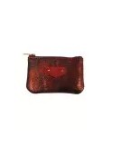 PORTE MONNAIE CROUTE DE CUIR ROUGE - MIA & JOY