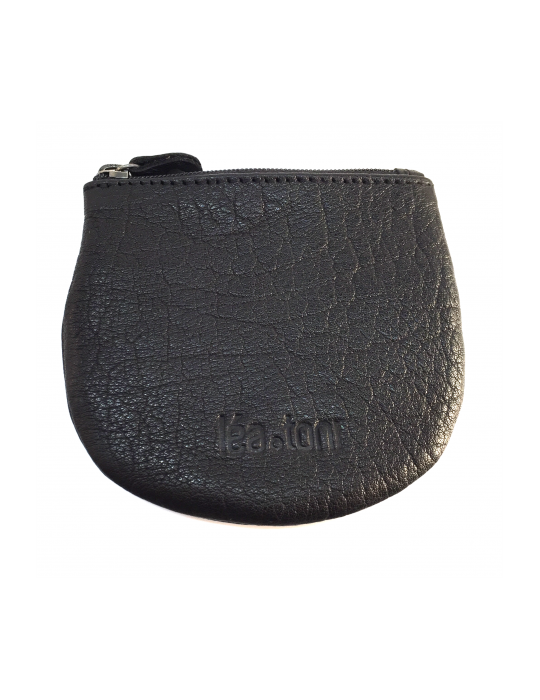PORTE MONNAIE JOY EN CUIR NOIR  - LEA TONI