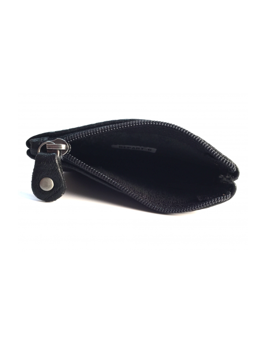 PORTE MONNAIE JOY EN CUIR NOIR  - LEA TONI