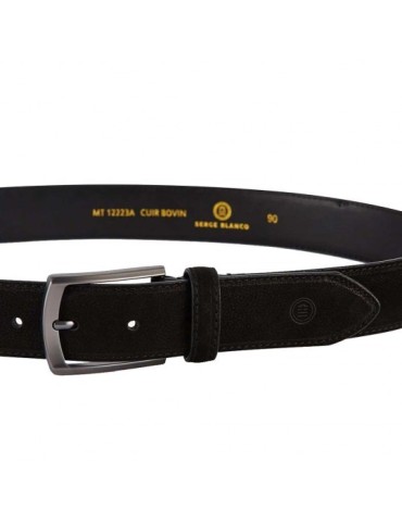CEINTURE HOMME EN CUIR NOIR T.110 - SERGE BLANCO