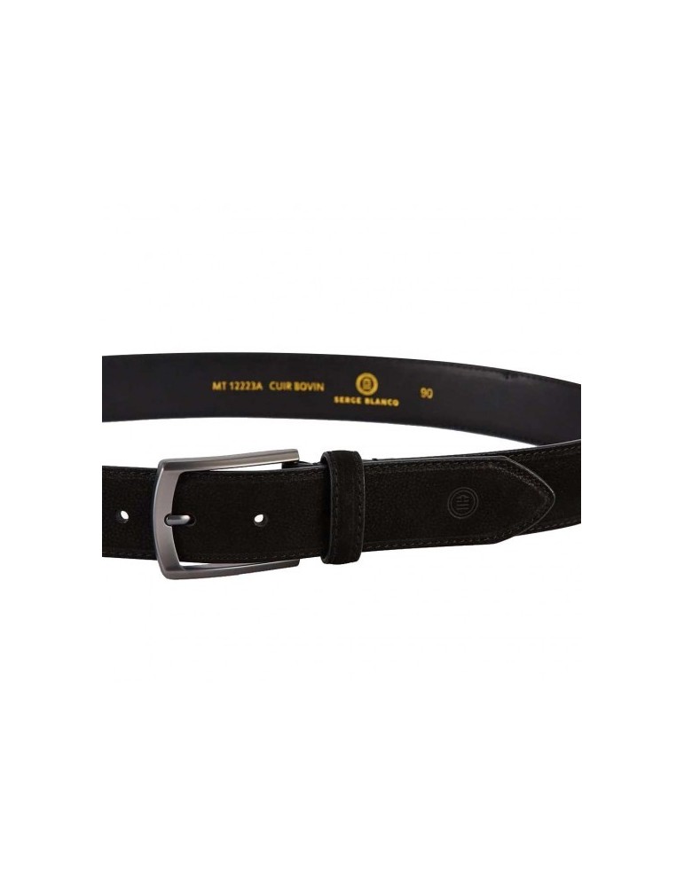 CEINTURE HOMME EN CUIR NOIR T.110 - SERGE BLANCO