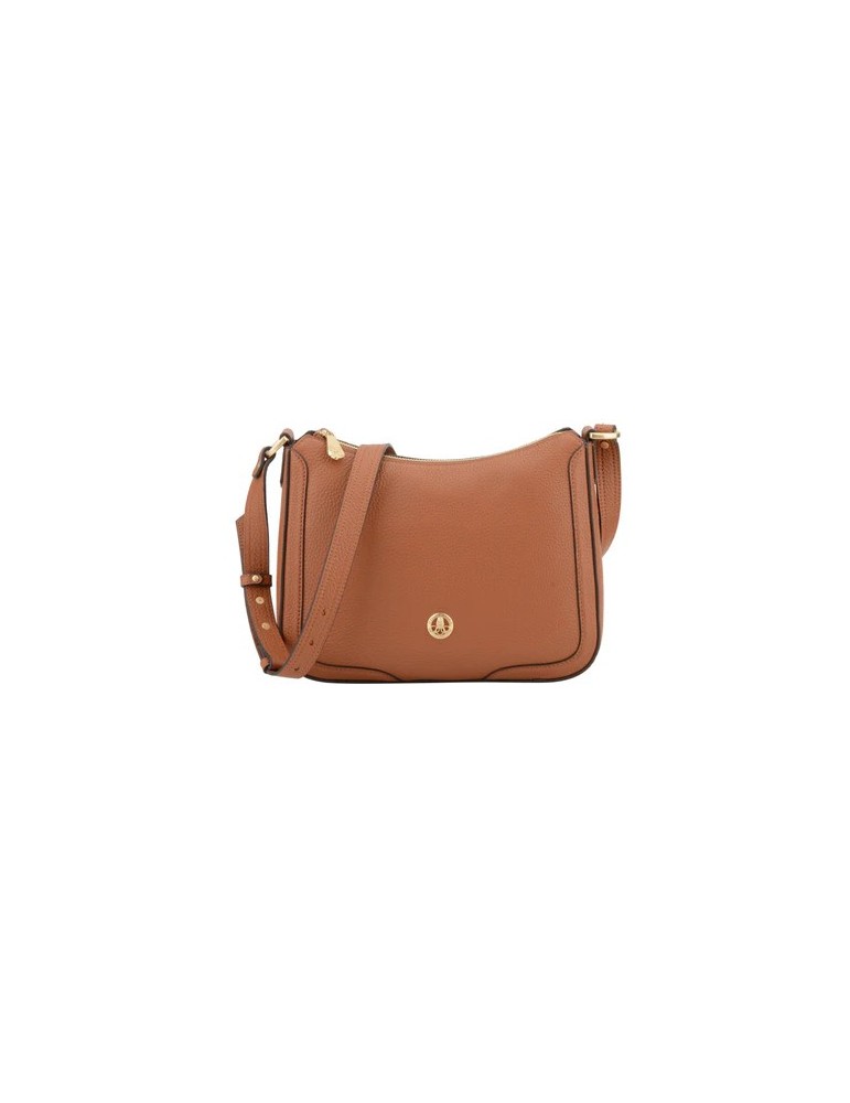 SAC BESACE ZIPPEE GRAND FORMAT EN CUIR CAMEL - POURCHET