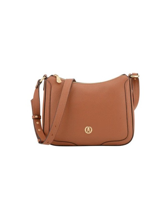 SAC BESACE ZIPPEE GRAND FORMAT EN CUIR CAMEL - POURCHET