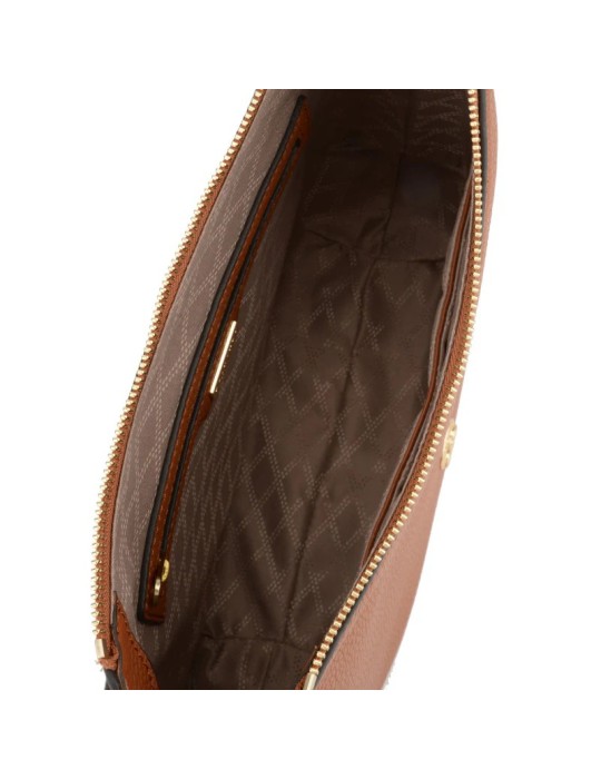 SAC BESACE ZIPPEE GRAND FORMAT EN CUIR CAMEL - POURCHET