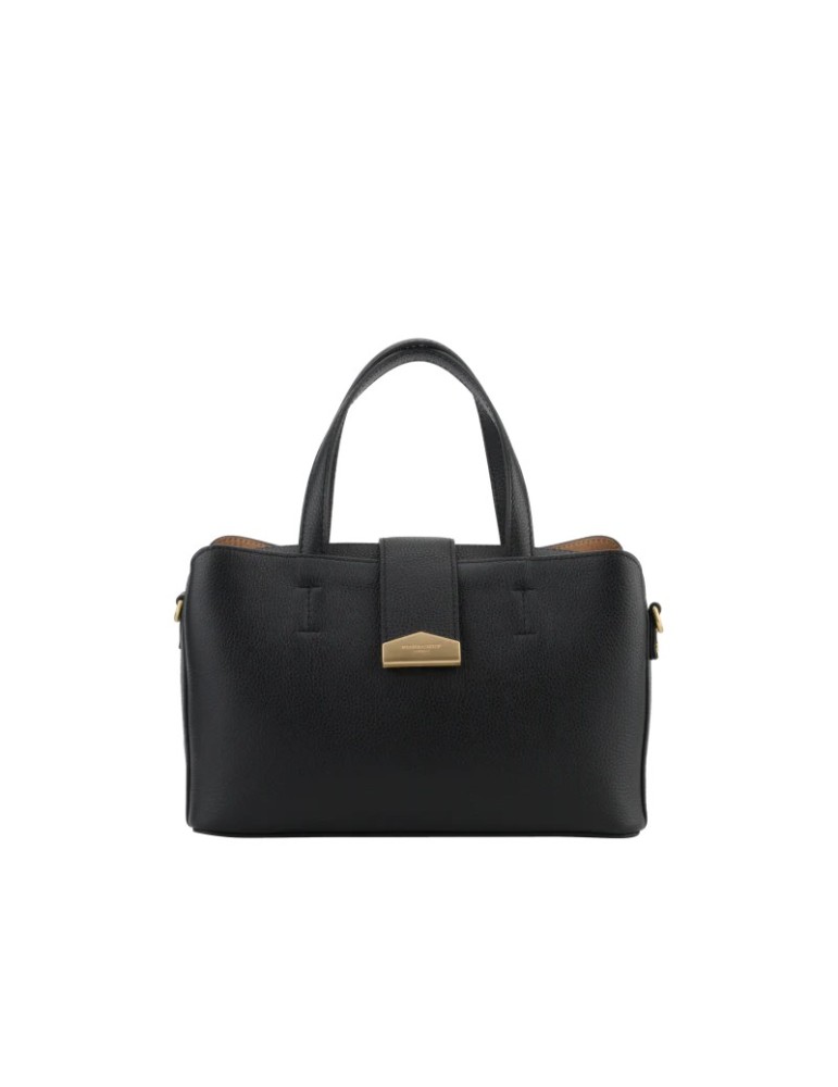 SAC A MAIN MEDIUM EN CUIR NOIR - POURCHET
