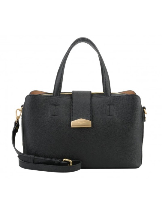 SAC A MAIN MEDIUM EN CUIR NOIR - POURCHET