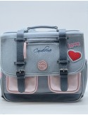 CARTABLE 38 CM JEANS LOVE / 2 COMPARTIMENTS - CAMELEON