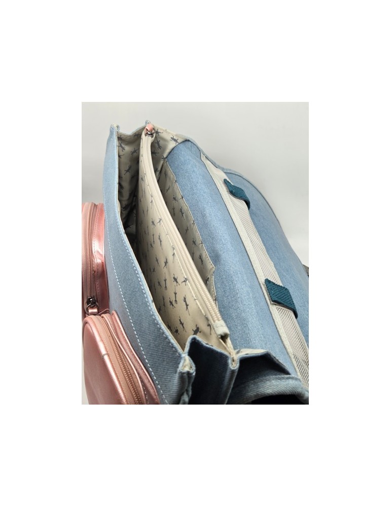 CARTABLE 38 CM JEANS LOVE / 2 COMPARTIMENTS - CAMELEON