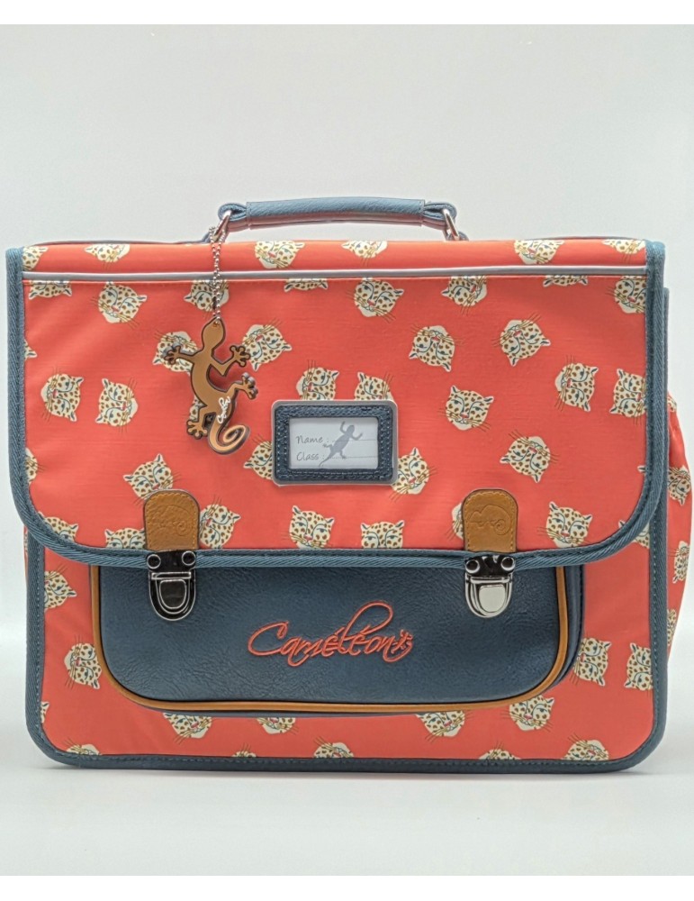 CARTABLE 38 CM CORAL CATS / 2 COMPARTIMENTS - CAMELEON
