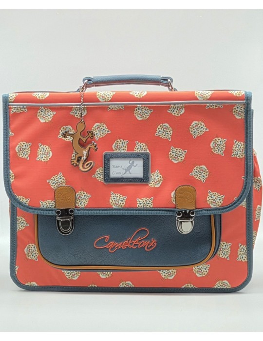 CARTABLE 38 CM CORAL CATS / 2 COMPARTIMENTS - CAMELEON