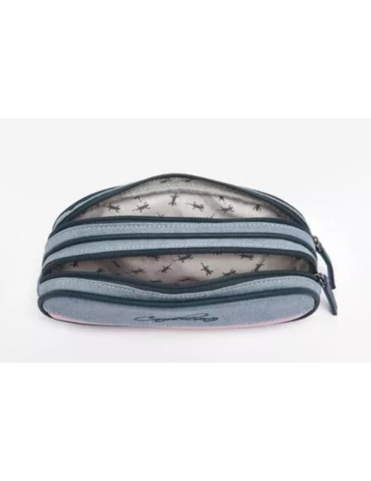 TROUSSE DEUX COMPARTIMENTS JEANS LOVE - CAMELEON