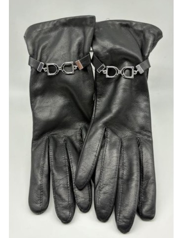 GANTS NOIR BIJOUTERIE PAPILLON T.6.5 - GLOVE STORY