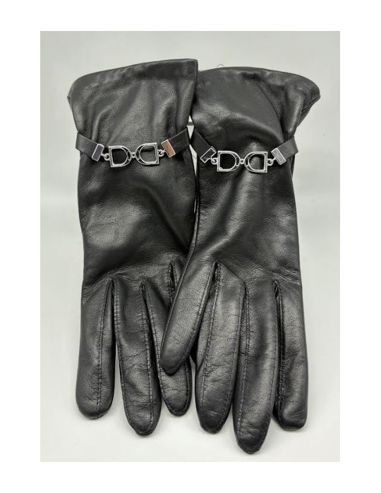 GANTS NOIR BIJOUTERIE PAPILLON T.6.5 - GLOVE STORY