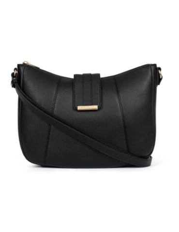SAC PORTE TRAVERS EN SIMILICUIR NOIR - HEXAGONA