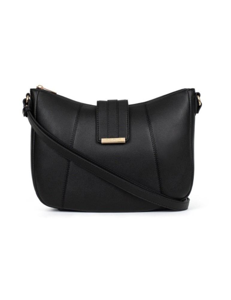 SAC PORTE TRAVERS EN SIMILICUIR NOIR - HEXAGONA
