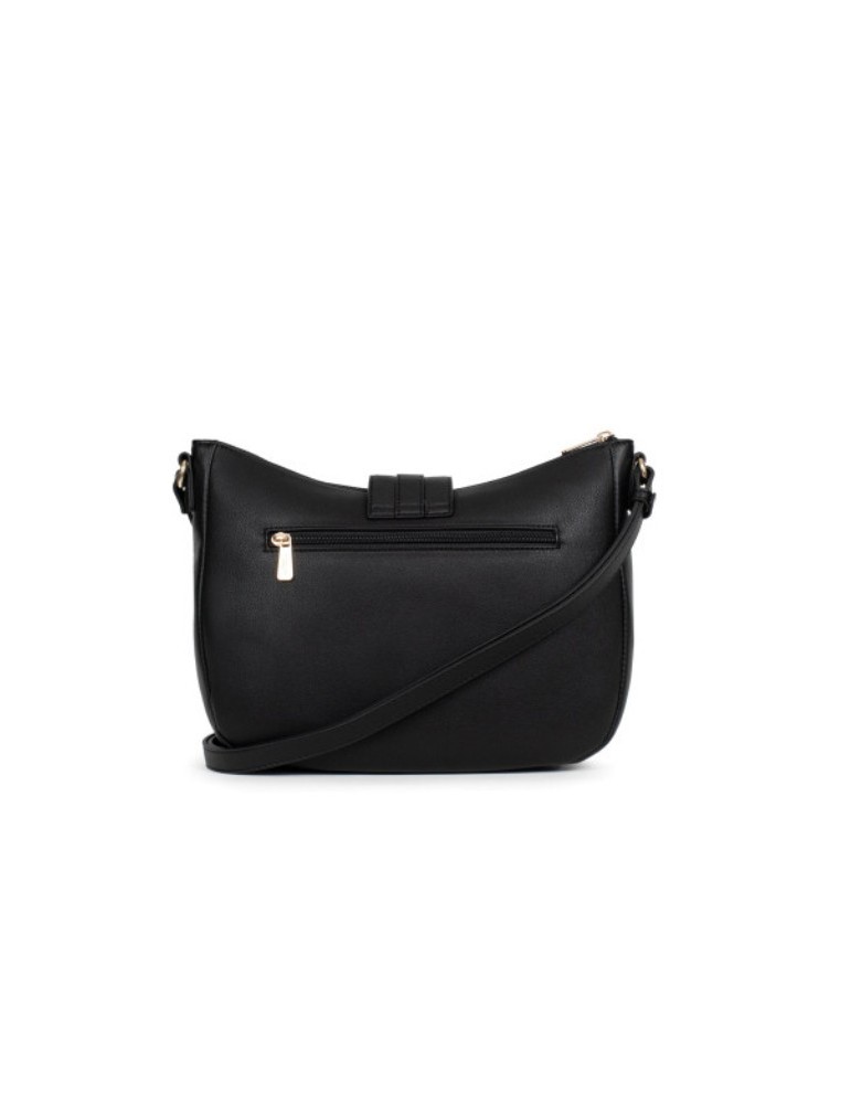 SAC PORTE TRAVERS EN SIMILICUIR NOIR - HEXAGONA