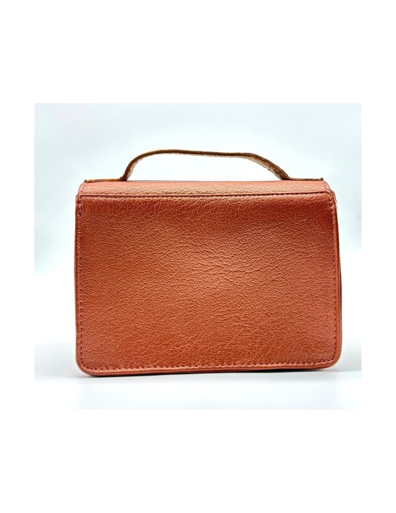 SAC BANDOULIERE  HELENIE TERRACOTTA DORE EN CUIR - LEA TONI