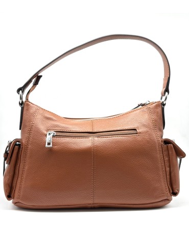 SAC PORTE EPAULE CUIR CAMEL - FRANCINEL 2