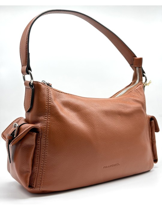 SAC PORTE EPAULE CUIR CAMEL - FRANCINEL