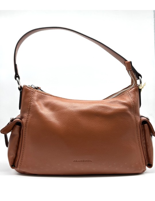 SAC PORTE EPAULE CUIR CAMEL - FRANCINEL