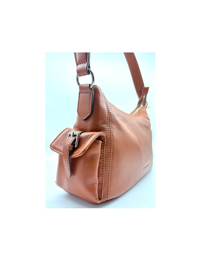 SAC PORTE EPAULE CUIR CAMEL - FRANCINEL