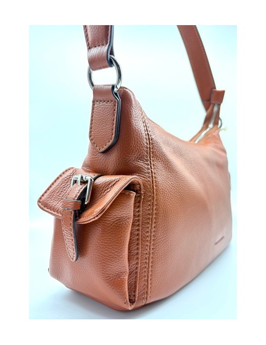 SAC PORTE EPAULE CUIR CAMEL - FRANCINEL