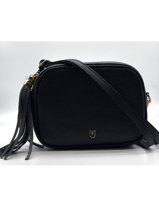 PETIT SAC PORTE TRAVERS CUIR NOIR - MIA & JOY