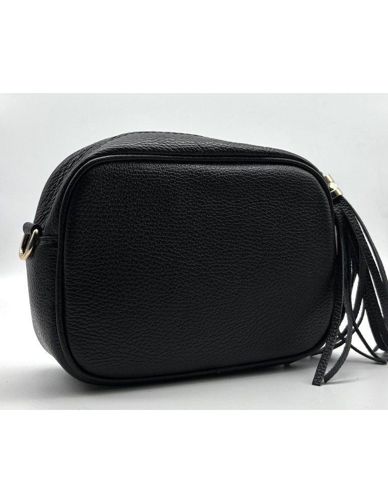 PETIT SAC PORTE TRAVERS CUIR NOIR - MIA & JOY