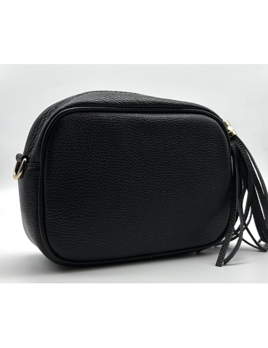 PETIT SAC PORTE TRAVERS CUIR NOIR - MIA & JOY