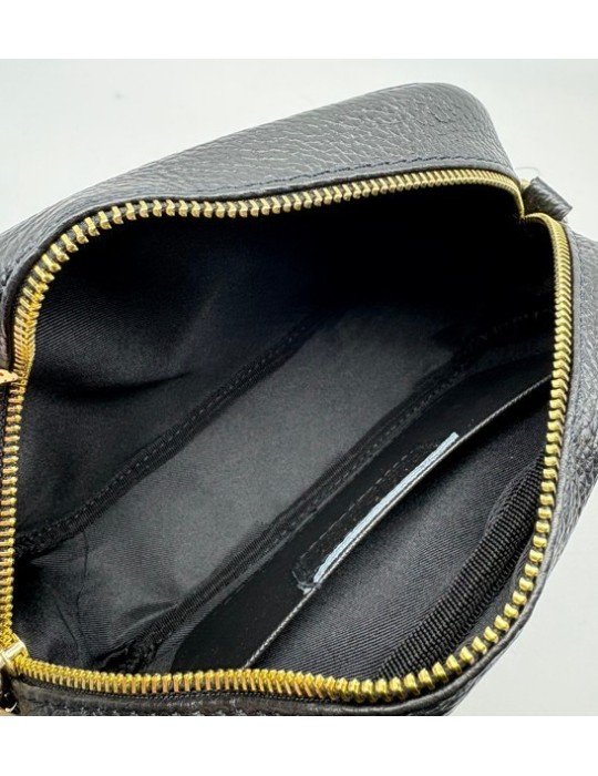 PETIT SAC PORTE TRAVERS CUIR NOIR - MIA & JOY