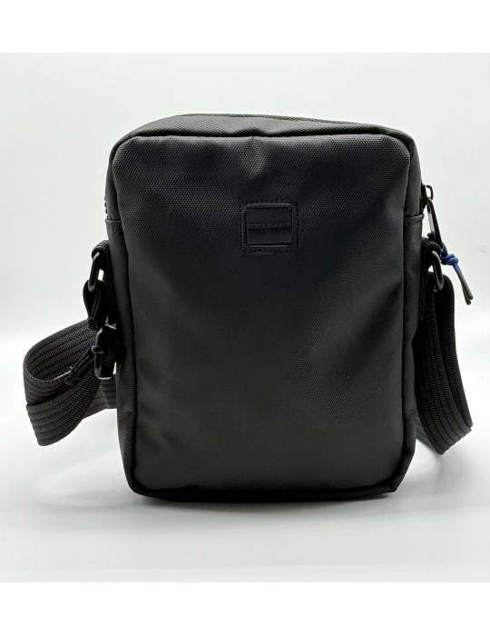 SACOCHE HOMME NOIR EN TOILE ENDUITE - SERGE BLANCO