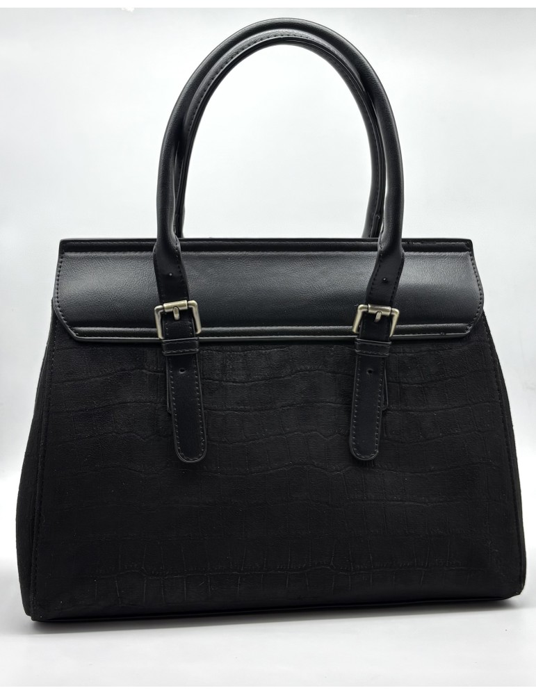 GRAND SAC PORTE MAIN EN SIMILICUIR NOIR - FRANCINEL